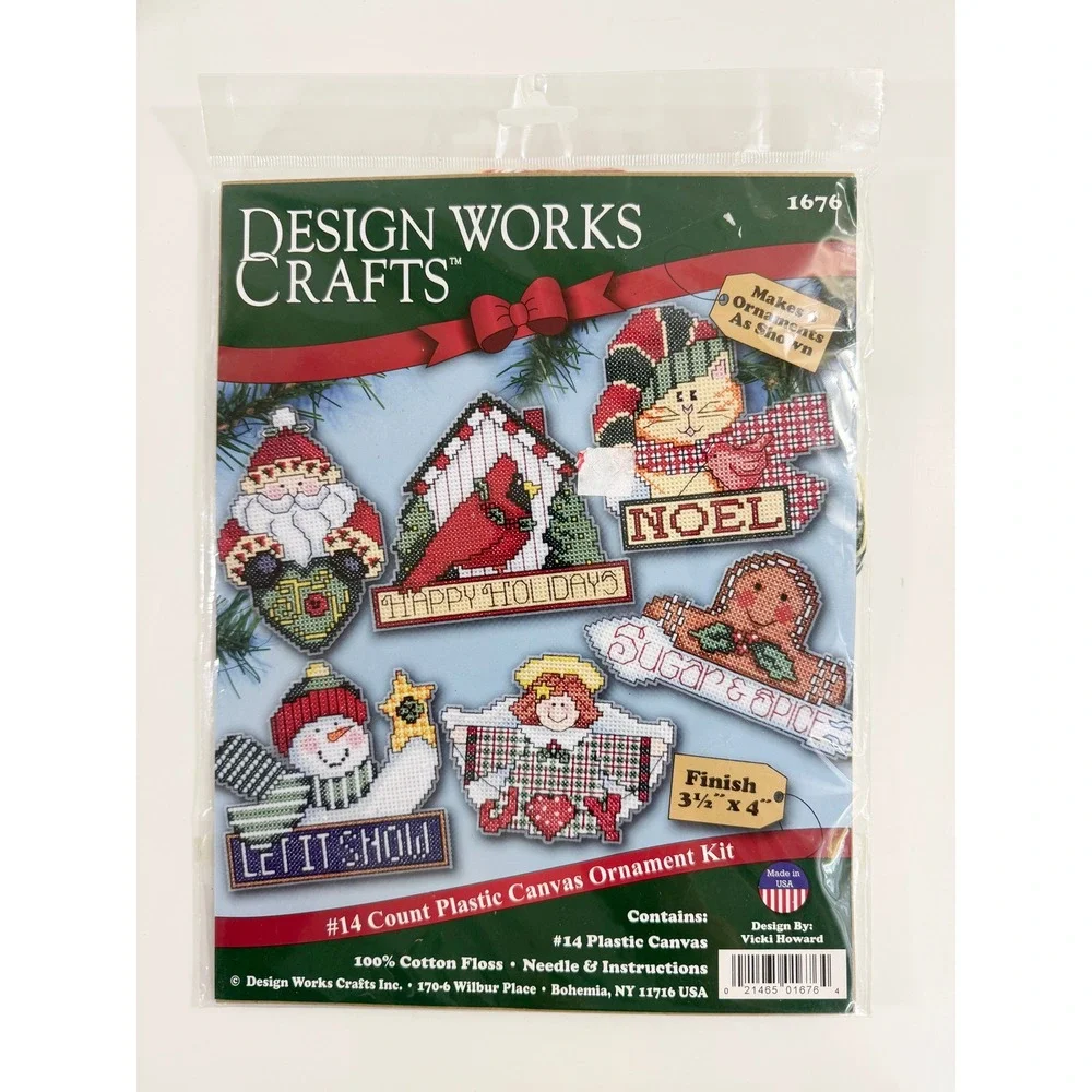 Design Works Crafts Ornament Kit Unisex OS Multicolor Plastic Canvas 1676 6pc